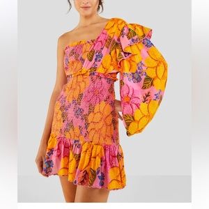 FARM Rio one shoulder mini dress. Never worn!